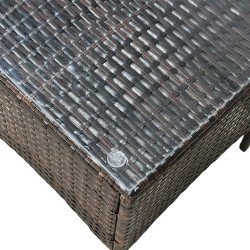 جلسة خارجية 2 مقعد راتان وطاولة بسطح زجاجي