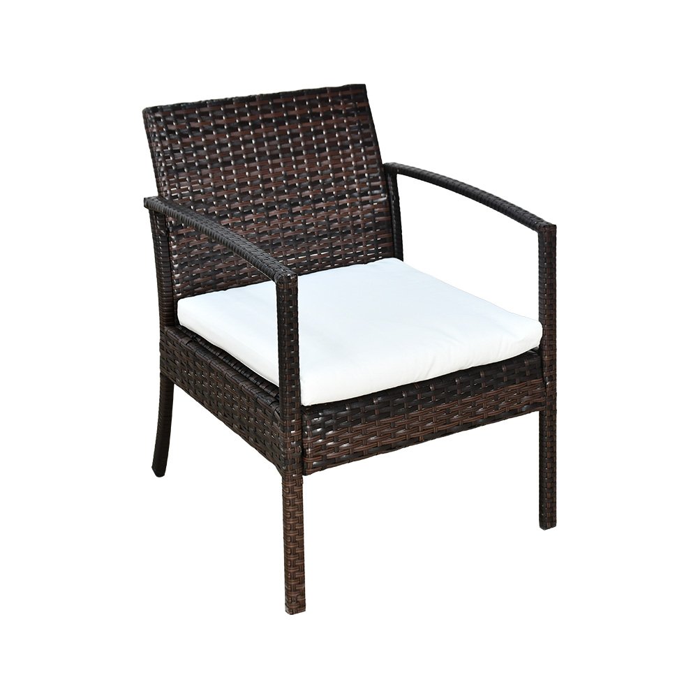 جلسة خارجية 2 مقعد راتان وطاولة بسطح زجاجي