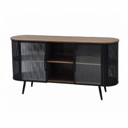 دولاب بوفيه صالة مودرن خشبي بهيكل معدني