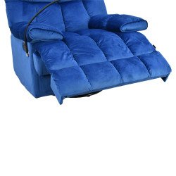 كرسي استرخاء هزاز دوار قماشي بحامل جوال أزرق