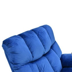 كرسي استرخاء هزاز دوار قماشي بحامل جوال أزرق