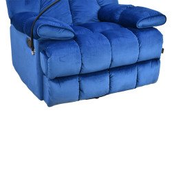 كرسي استرخاء هزاز دوار قماشي بحامل جوال أزرق