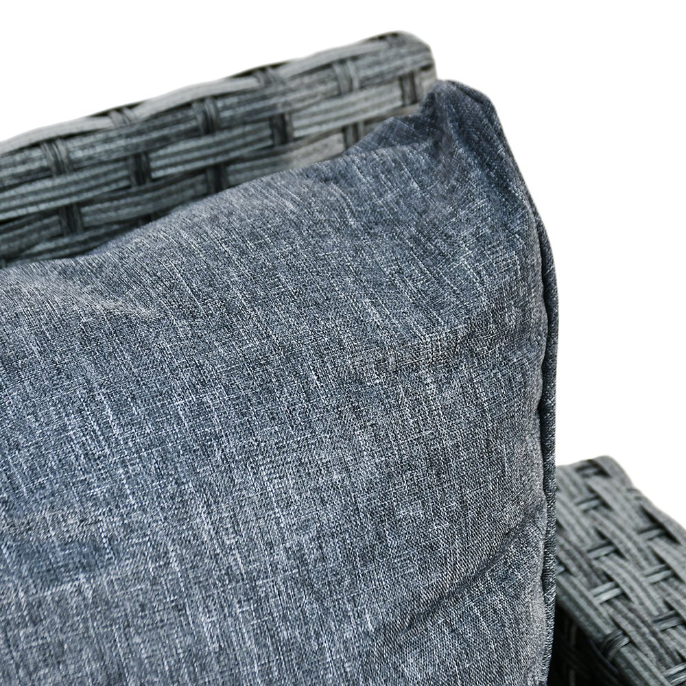 جلسة خارجية 7 مقاعد راتان وطاولة بسطح زجاجي