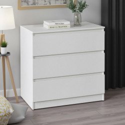 خزانة 3 أدراج خشب أبيض 80×80 سم