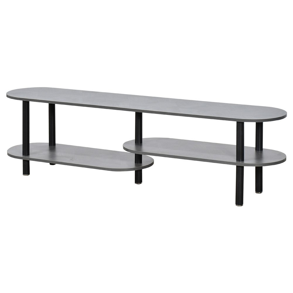 وحدة تلفاز مودرن خشب بهيكل معدني رمادي 160 سم