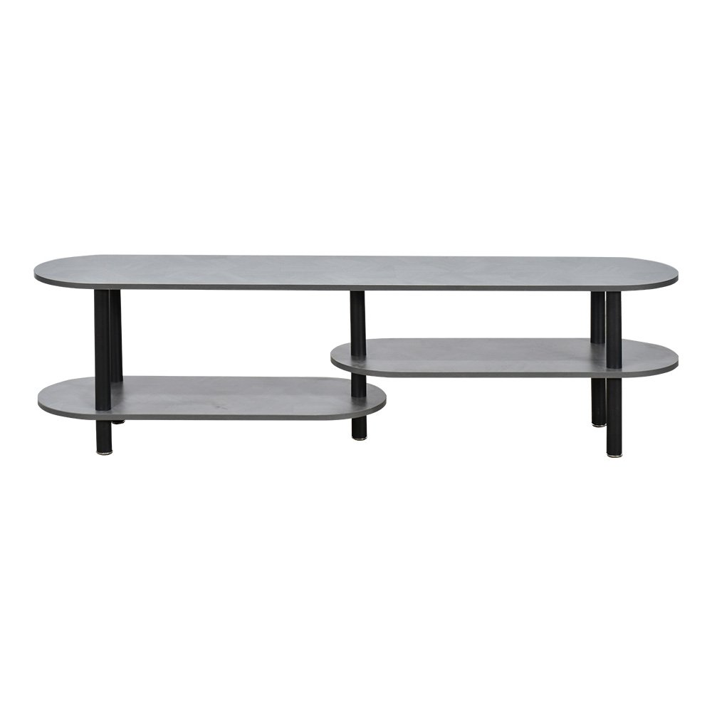 وحدة تلفاز مودرن خشب بهيكل معدني رمادي 160 سم