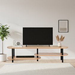 وحدة تلفاز مودرن خشب بهيكل معدني 180 سم