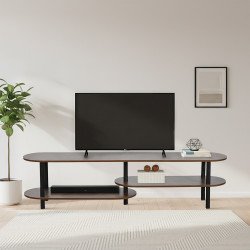 وحدة تلفاز مودرن خشب بهيكل معدني بني 180 سم