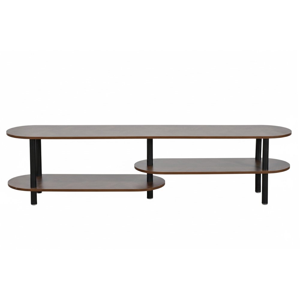 وحدة تلفاز مودرن خشب بهيكل معدني بني 180 سم