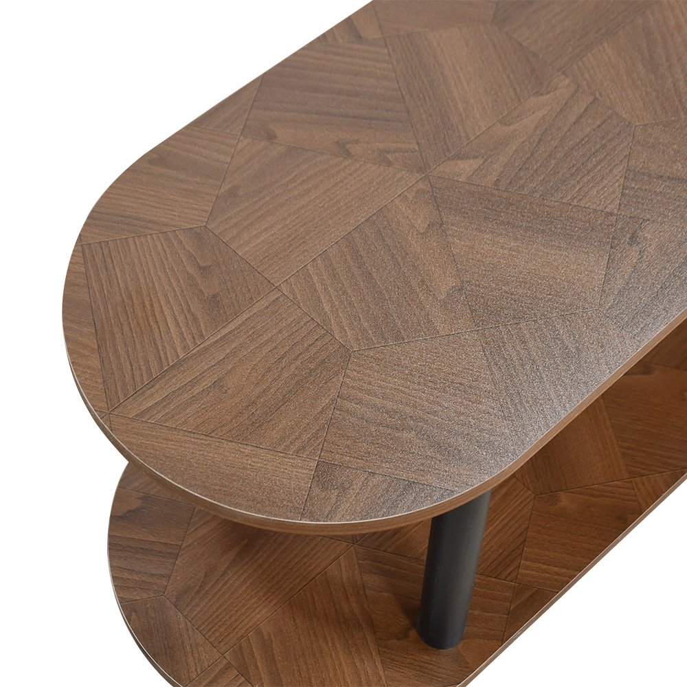 وحدة تلفاز مودرن خشب بهيكل معدني بني 180 سم