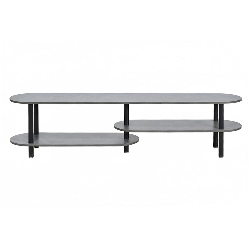 وحدة تلفاز مودرن خشب بهيكل معدني رمادي 180 سم