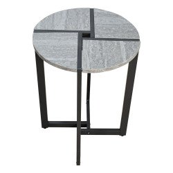 طقم طاولات خدمة مودرن 7 قطع خشبي رمادي