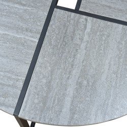 طقم طاولات خدمة مودرن 7 قطع خشبي رمادي