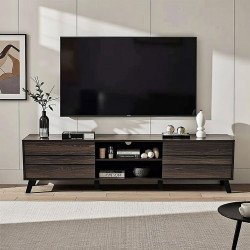 وحدة تلفاز مودرن خشبية بني 180 سم