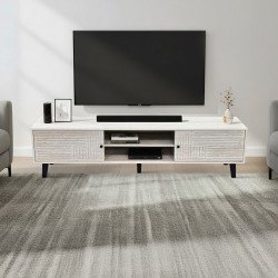 وحدة تلفاز مودرن خشبية رمادي حجري 180 سم