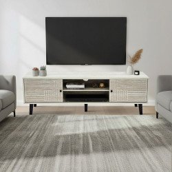 وحدة تلفاز مودرن خشبية رمادي 160 سم