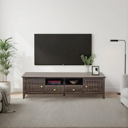 وحدة تلفاز مودرن خشبية بني 160 سم