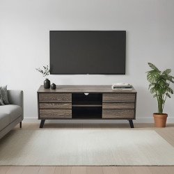 وحدة تلفاز مودرن خشبية بني 120 سم