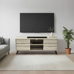 وحدة تلفاز مودرن خشبية بيج 120 سم