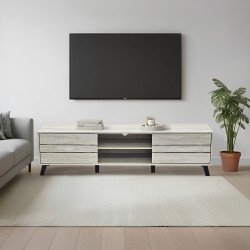 وحدة تلفاز مودرن خشبية رمادي حجري 180 سم