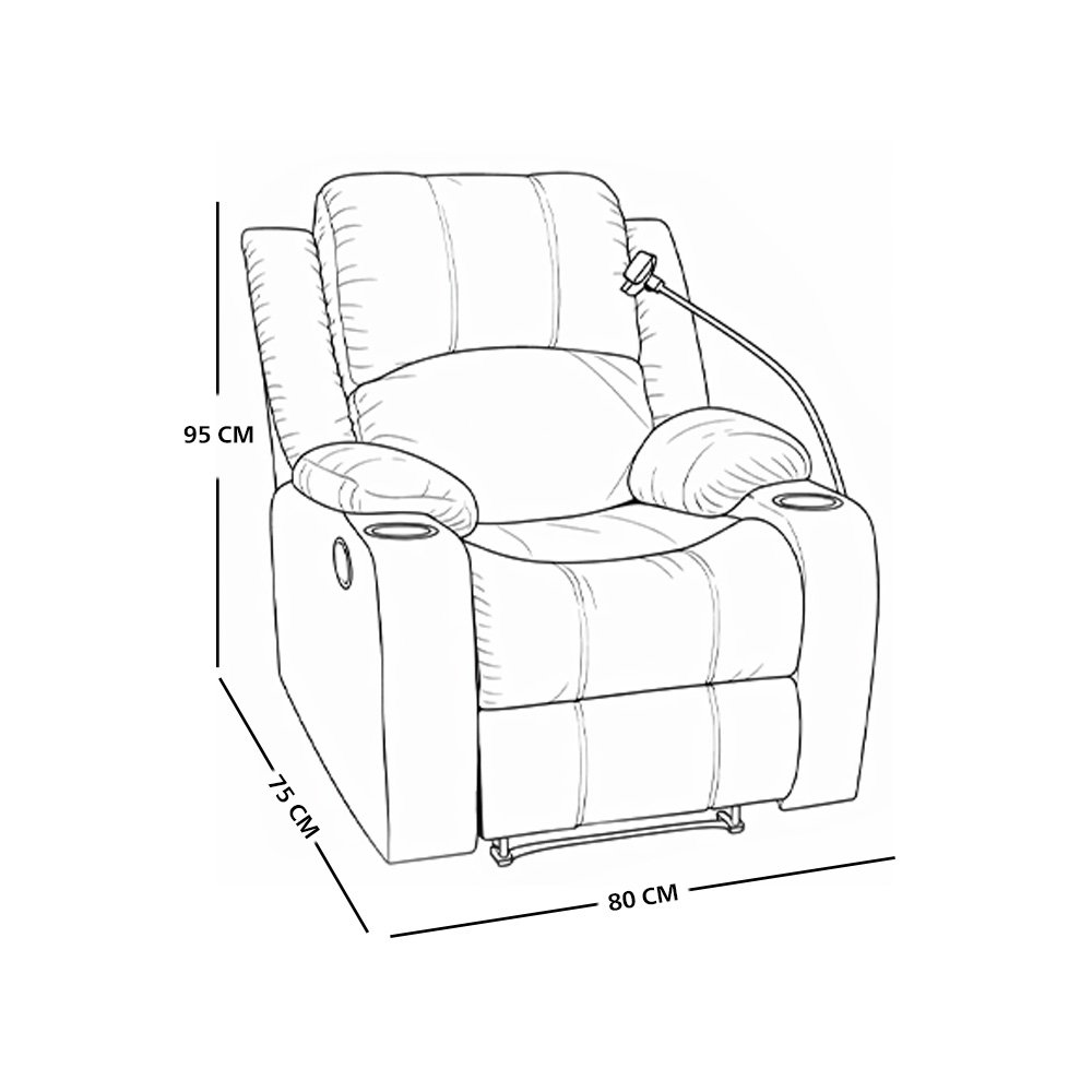 كرسي استرخاء فاخر قماش بحامل جوال رمادي