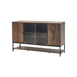 دولاب بوفيه صالة خشبي بأدراج مع رف 160 سم