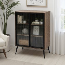 دولاب بوفيه مودرن خشبي بني 80 سم دولاب بوفيه مودرن خشبي بني 80 سم