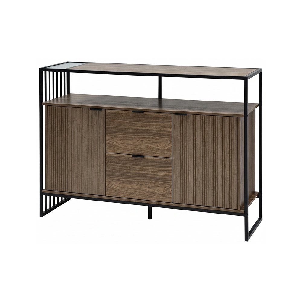 دولاب بوفيه صالة مودرن خشبي بني 140 سم دولاب بوفيه صالة مودرن خشبي بني 140 سم