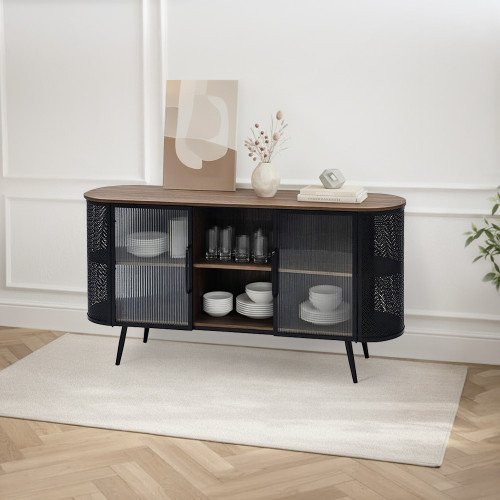 دولاب بوفيه صالة مودرن خشبي 160 سم