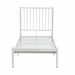 هيكل سرير معدني أبيض 90×190 سم