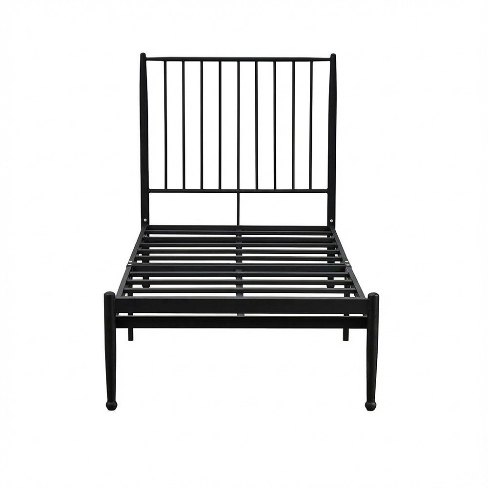 هيكل سرير معدني أسود 90×190 سم