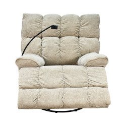 كرسي استرخاء فخم هزاز دوار بحامل جوال بيج