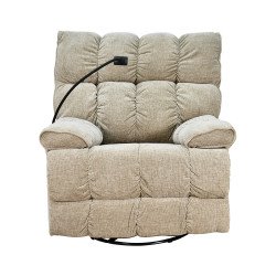 كرسي استرخاء فخم هزاز دوار بحامل جوال بيج