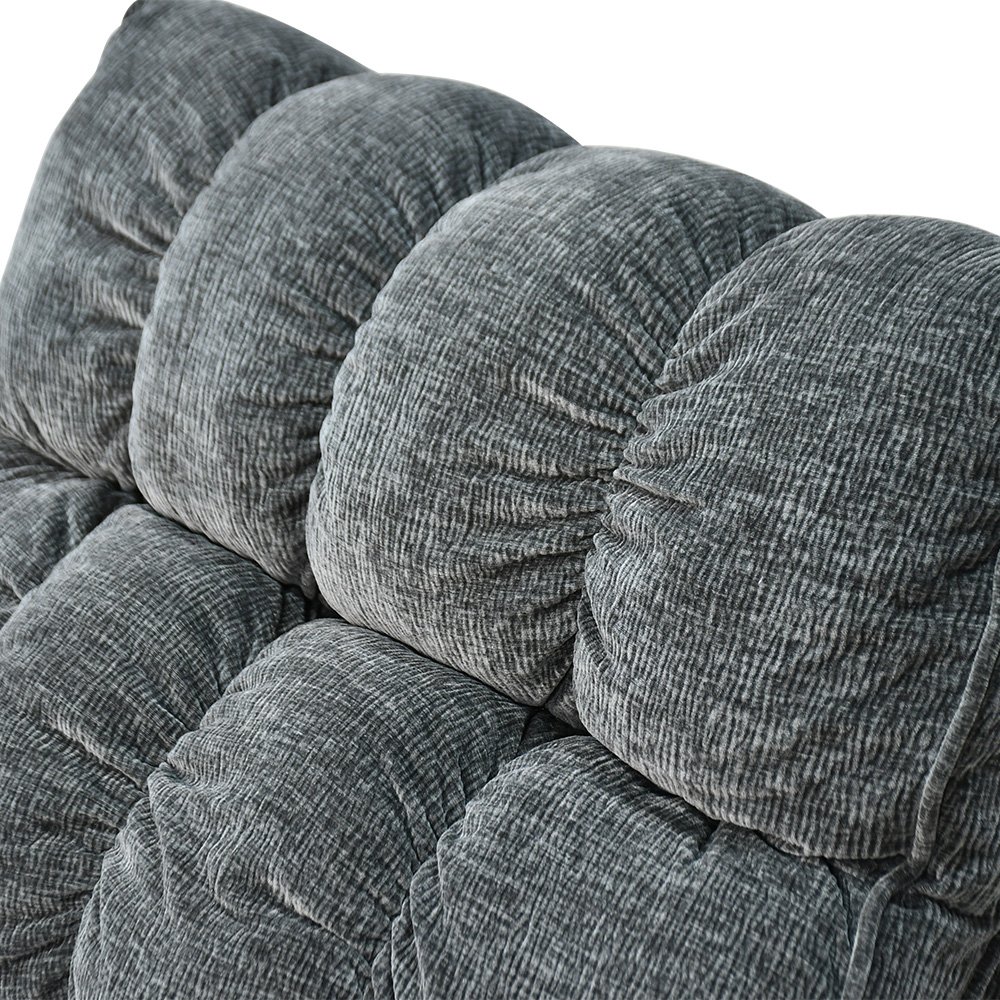 كرسي استرخاء فخم هزاز دوار بحامل جوال رمادي