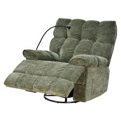 كرسي استرخاء فخم هزاز دوار بحامل جوال زيتي