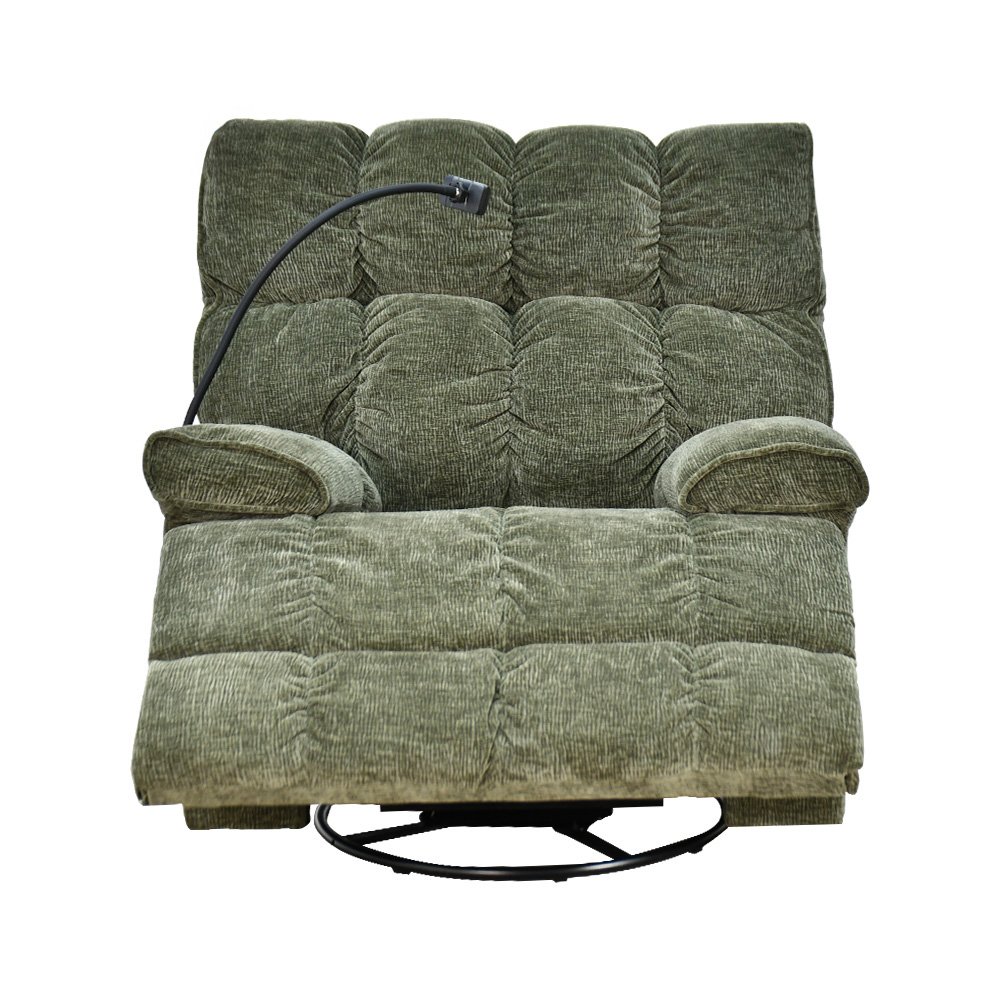 كرسي استرخاء فخم هزاز دوار بحامل جوال زيتي