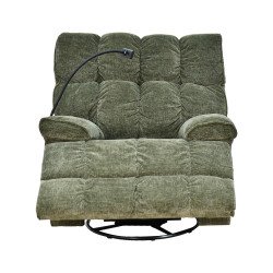 كرسي استرخاء فخم هزاز دوار بحامل جوال زيتي