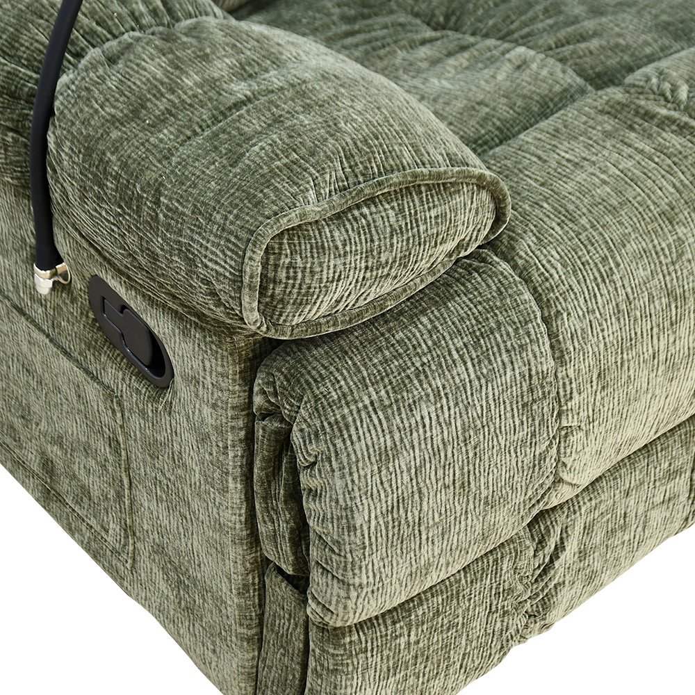 كرسي استرخاء فخم هزاز دوار بحامل جوال زيتي