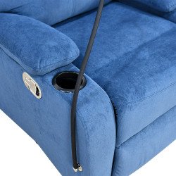 كرسي استرخاء هزاز دوار قماشي بحامل جوال أزرق