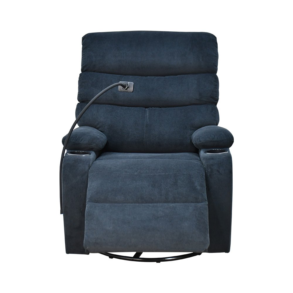 كرسي استرخاء هزاز دوار قماشي بحامل جوال أسود