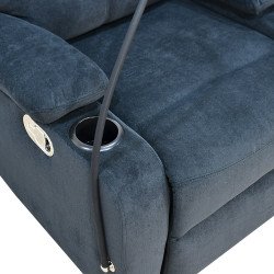 كرسي استرخاء هزاز دوار قماشي بحامل جوال أسود