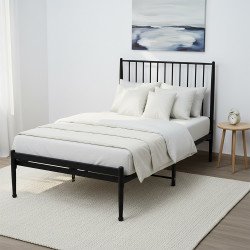 هيكل سرير معدني أسود 90×190 سم