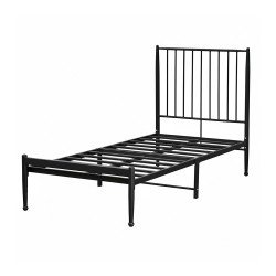 هيكل سرير معدني أسود 90×190 سم