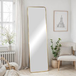 مرآة استاند بإطار معدني ذهبي 50×170 سم مرآة استاند بإطار معدني ذهبي 50×170 سم