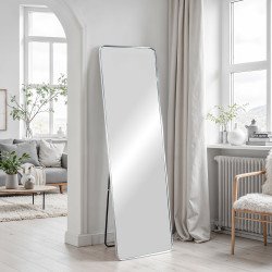 مرآة استاند بإطار معدني فضي 50×170 سم مرآة استاند بإطار معدني فضي 50×170 سم