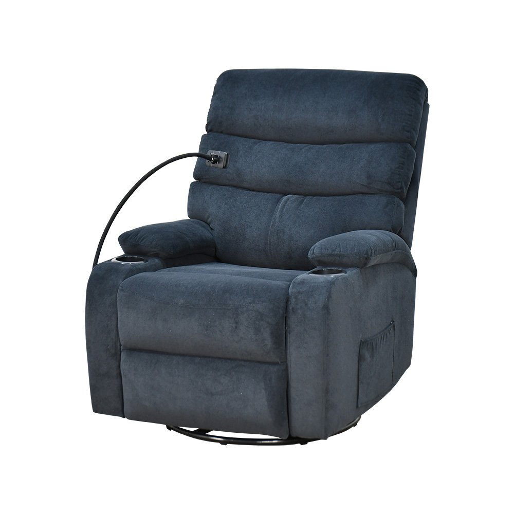 كرسي استرخاء هزاز دوار قماشي بحامل جوال أسود