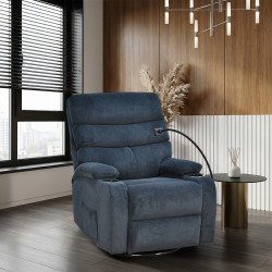 كرسي استرخاء هزاز دوار قماشي بحامل جوال أسود