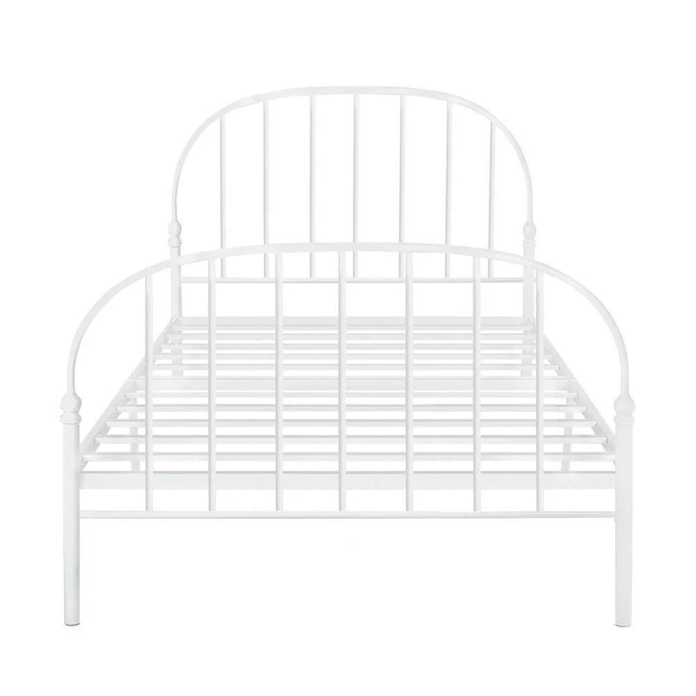 هيكل سرير معدني أبيض 180×200 سم