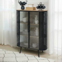 دولاب بوفيه صالة مودرن بأبواب زجاجية 110 سم دولاب بوفيه صالة مودرن بأبواب زجاجية 110 سم