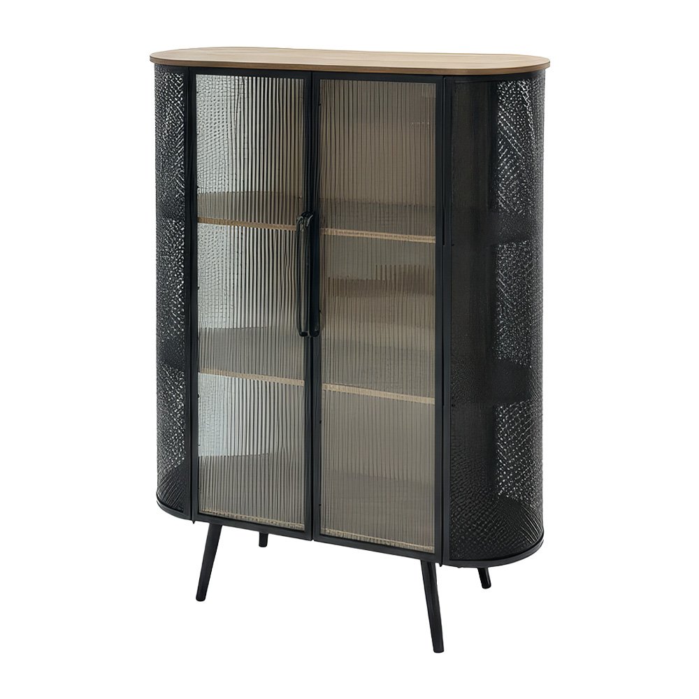 دولاب بوفيه صالة مودرن بأبواب زجاجية 110 سم دولاب بوفيه صالة مودرن بأبواب زجاجية 110 سم